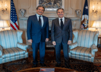 James Rubin meets with then-Secretary of State Antony Blinken.