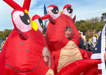 Leftists Spotted Wearing Frog, Dinosaur Costumes at 'No Kings' Protests