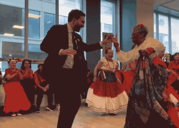 Zohran Mamdani dances with seniors on the Lower East Side