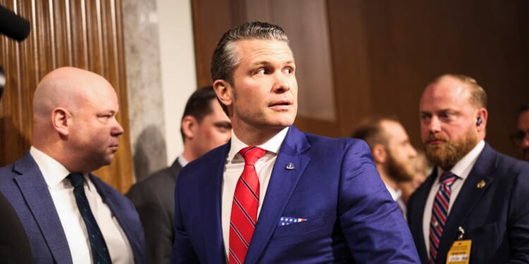 Pete Hegseth during testimony to Congress.