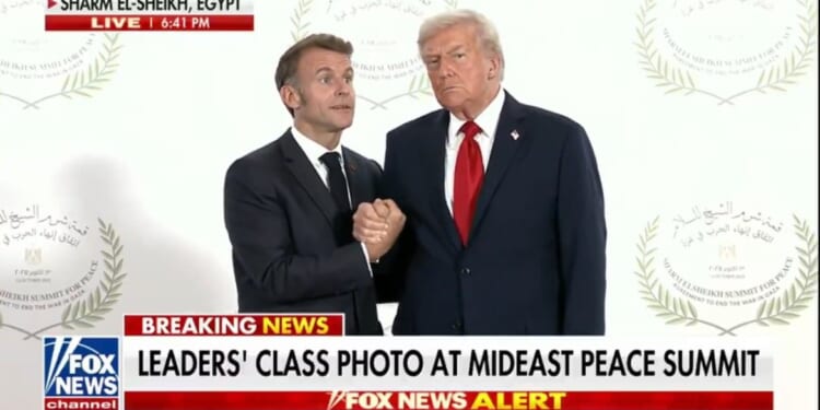 President Trump Dominates Macron in Power Play Handshake During Historic Gaza Peace Deal (VIDEO) | The Gateway Pundit