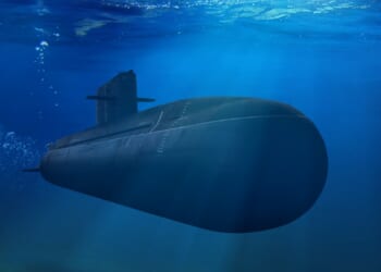 A submarine underwater.