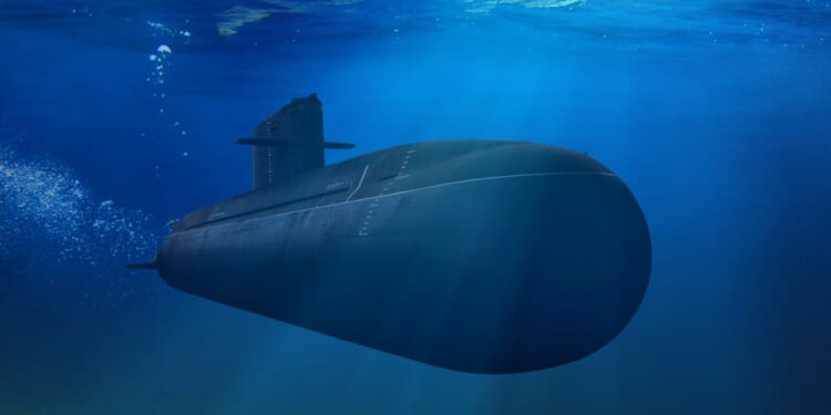 A submarine underwater.