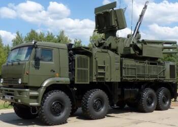 A Russian-made Pantsir S1 air defense system.
