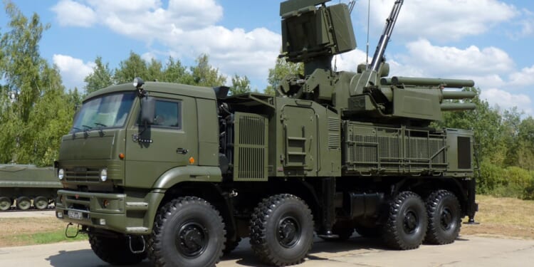 A Russian-made Pantsir S1 air defense system.