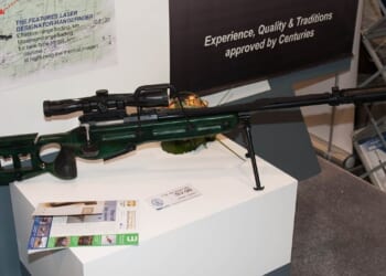 An SV-98 sniper rifle on display.