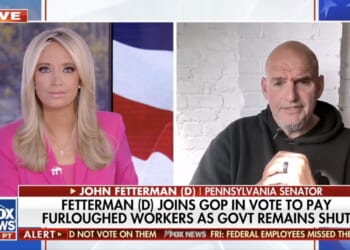 John Fetterman discusses his vote with a Fox News anchor, focusing on government shutdown impacts on furloughed workers.