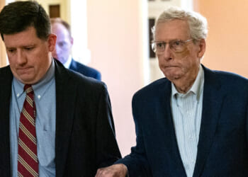 Sen. Mitch McConnell Takes Another Tumble in D.C.