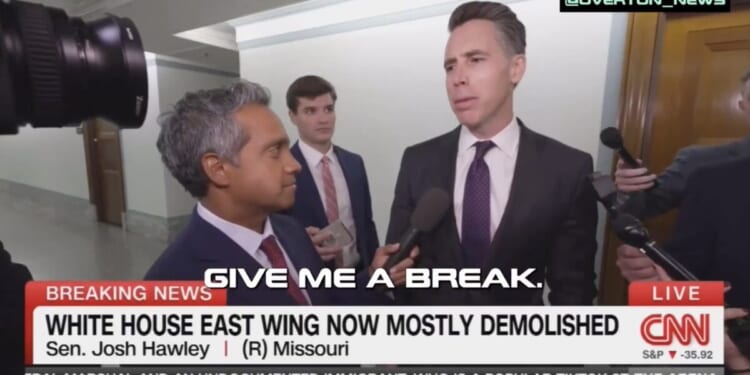 Senator Josh Hawley Dismantles CNN’s Fake Outrage Over Trump’s White House Renovation: “Give Me a Break!” | The Gateway Pundit