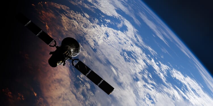 A satellite in space.