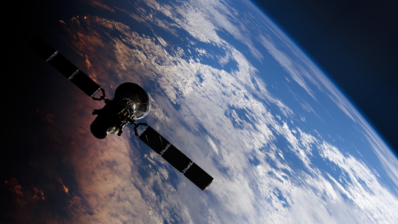A satellite in space.