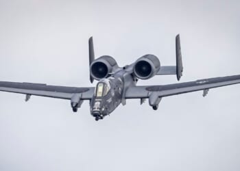 An A-10 Warthog in flight.