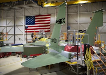 An F-15EX under construction.