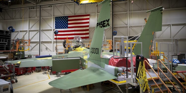 An F-15EX under construction.