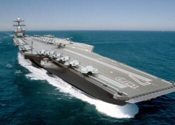 An artist's rendering of the USS John F. Kennedy (CVN-79).