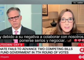 Tim McBride, a man pretending to be a woman, blames Republicans for the government shutdown