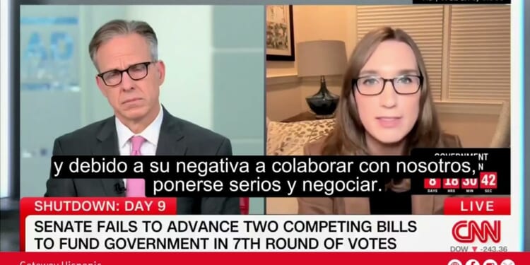 Tim McBride, a man pretending to be a woman, blames Republicans for the government shutdown