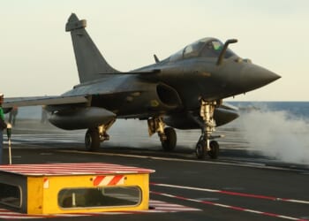 An aircraft carrier catapult.