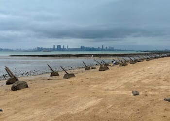 Taiwanese coastal defenses facing China.