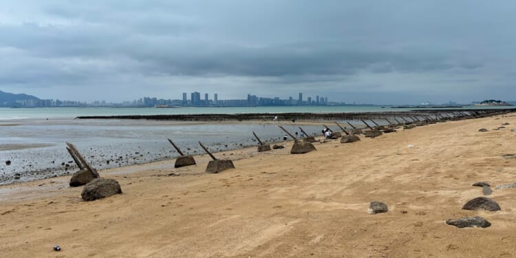 Taiwanese coastal defenses facing China.