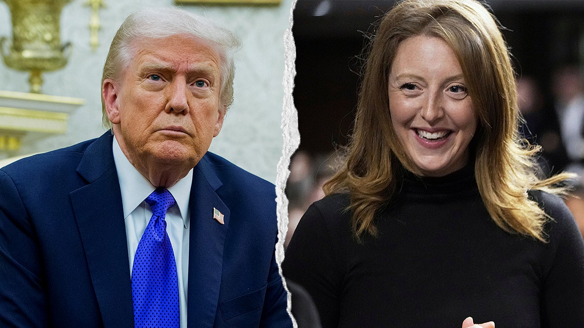 President Donald Trump, left, and surgeon general nominee Casey Means