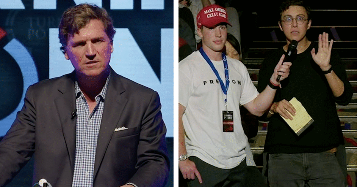 Tucker Carlson SNAPS at Heckler, Orders Him to Leave After Disrespectful Comment About Jesus Christ | The Gateway Pundit