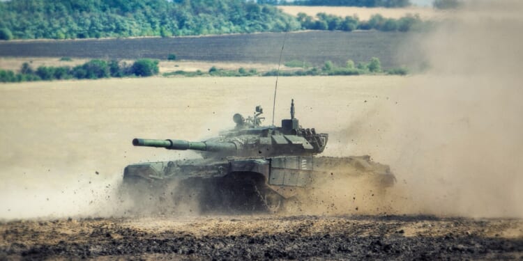 A Russian T-72 tank.