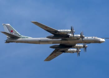 A Tu-95 bomber in flight.