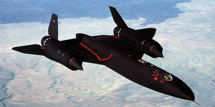 An SF-71 Blackbird in flight over California.