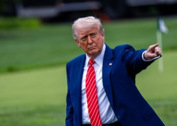 Donald Trump on the White House lawn.