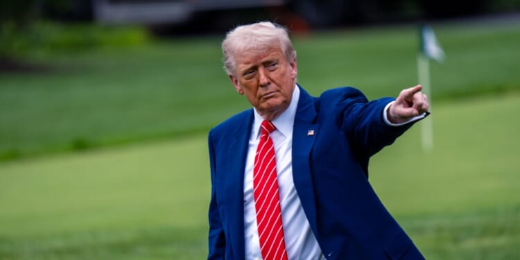 Donald Trump on the White House lawn.