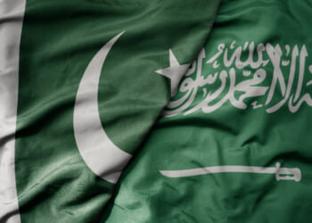Flags of Pakistan and Saudi Arabia
