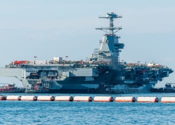 The USS John F. Kennedy under construction.