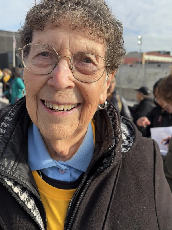 Sister JoAnn Persch, 91, a Sister of Mercy, said in previous years she was granted access to the Immigration and Customs Enforcement facility and brought communion to detainees, but access has ceased. Credit: Kathleen Murphy/CNA