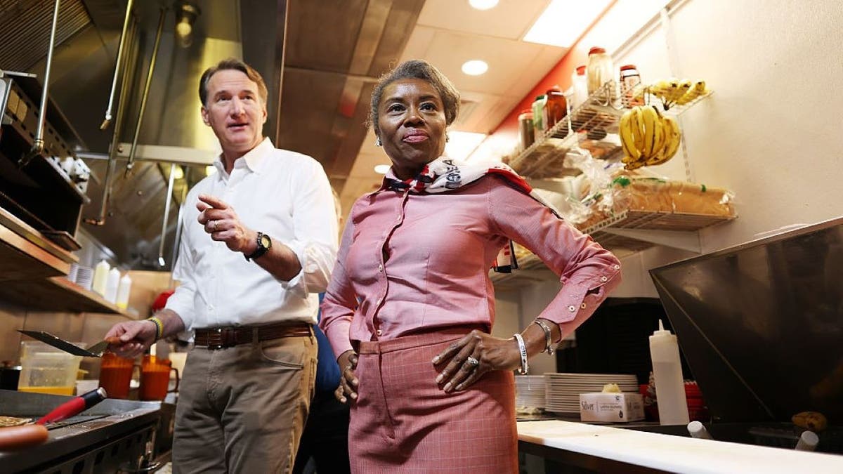 Winsome Earle-Sears campaign with Glenn Youngkin.