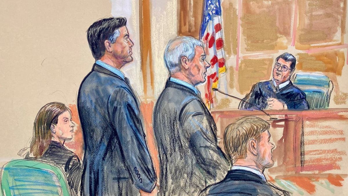 James Comey in a courtroom sketch at his October 8, 2025 arraignment.