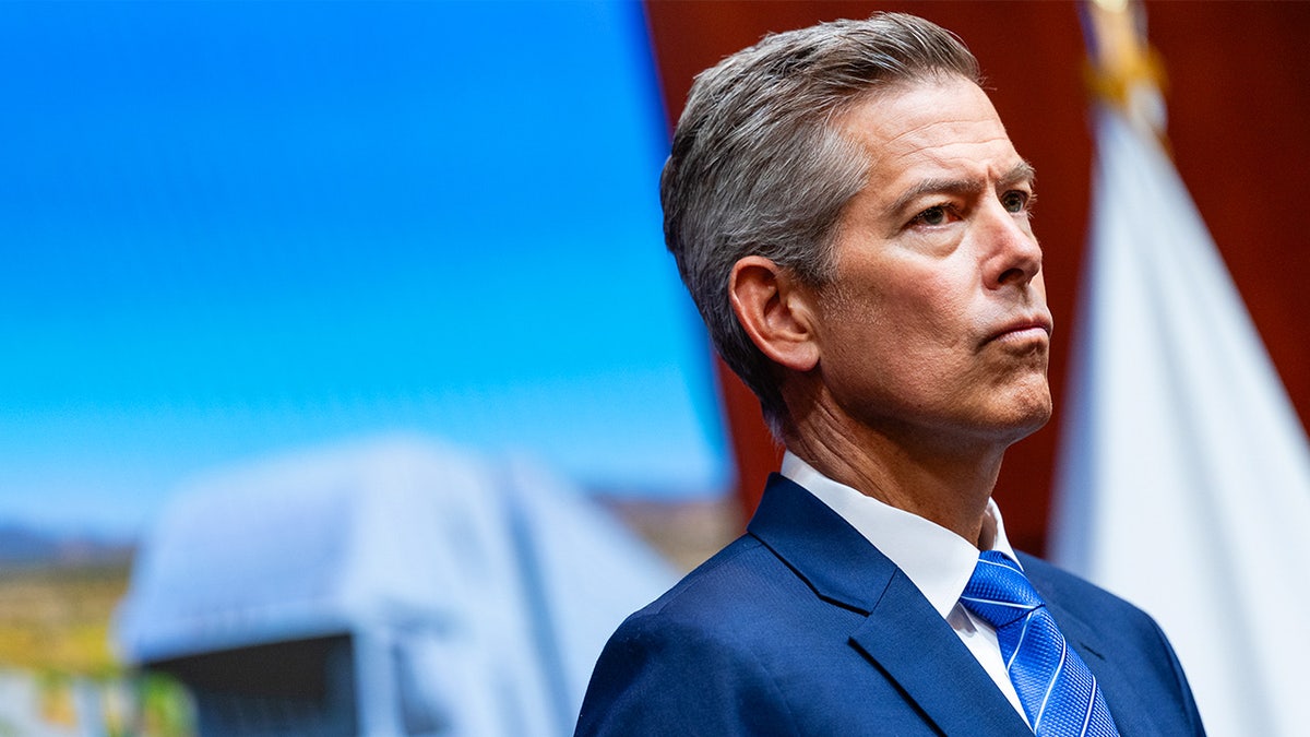 Transportation Secretary Sean Duffy speaks at a press conference in Washington, D.C.