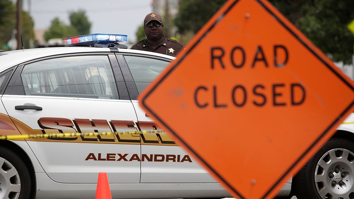 Alexandria Police cruiser blocking traffic