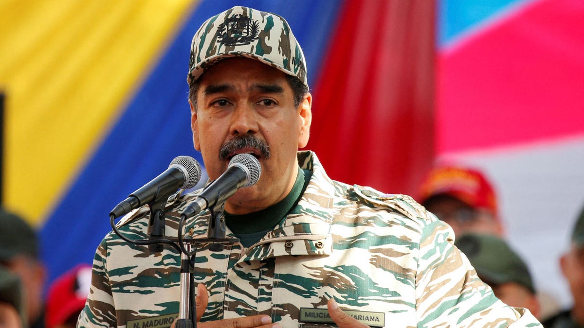 Venezuela's President Nicolas Maduro leads a celebration.