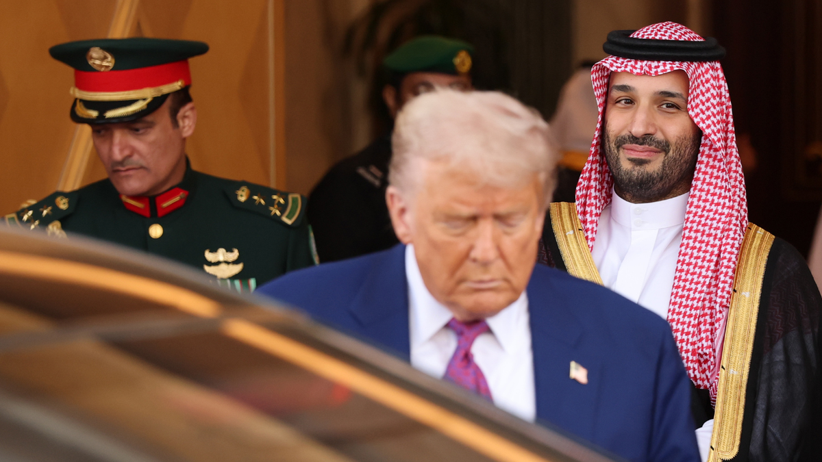 U.S. President Donald Trump is seen with Saudi Crown Prince Mohammed bin Salman during a visit to Riyadh in May 2025.