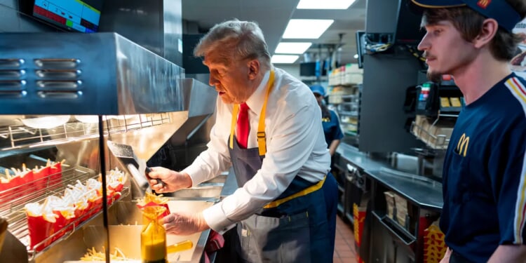 Trump jokes he's first former McDonald's fry cook to become president