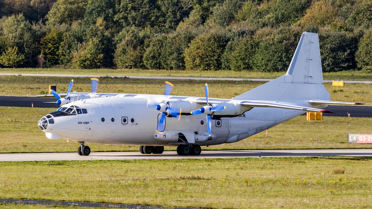 An An-12 Cub taking off.