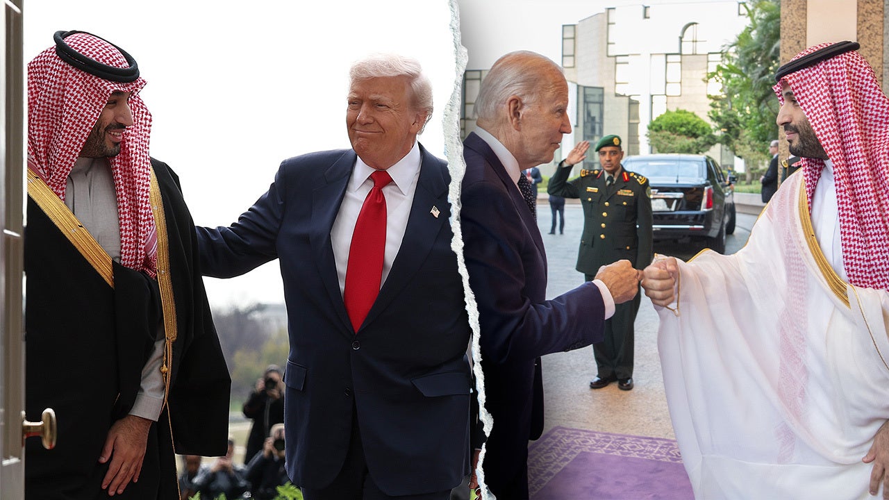 Trump shakes Saudi Crown Prince's hand, criticizes Biden's fist bump