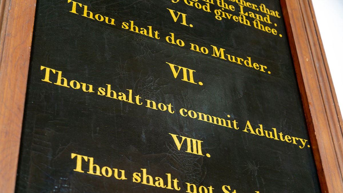 Zoomed-in view of the Ten Commandments