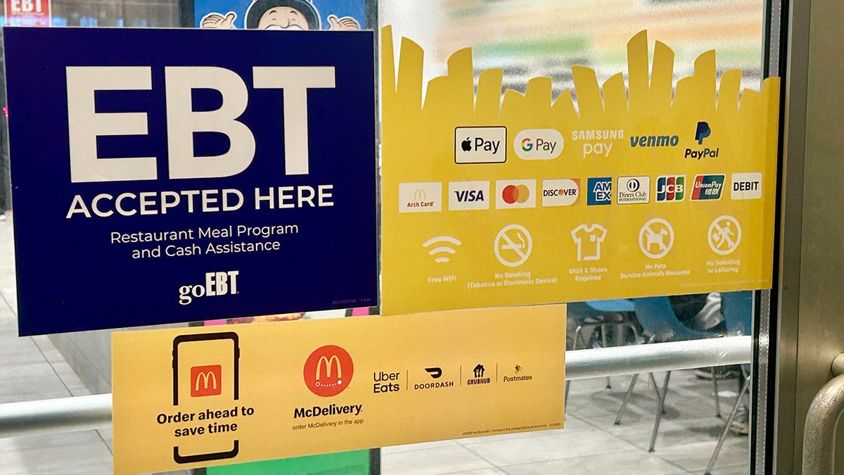 EBT sign at a McDonald's in New York