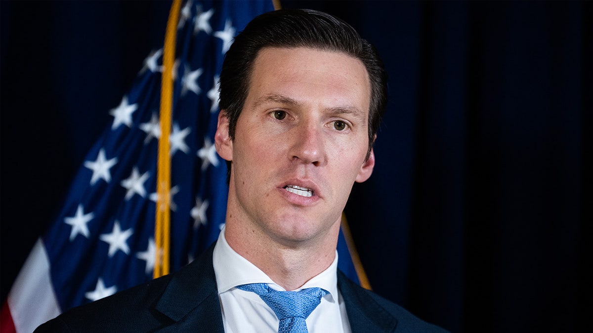 Pat Harrigan speaks at a news conference