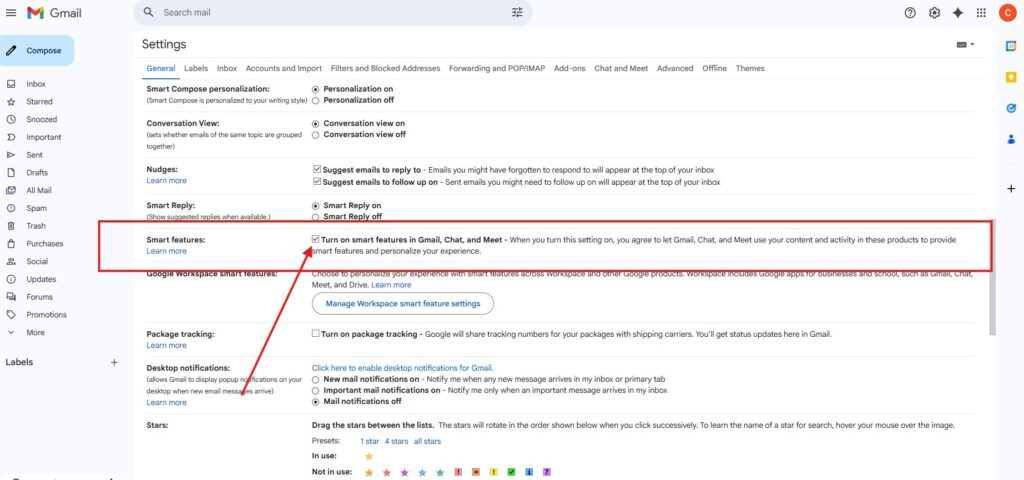 gmail opt out step 2