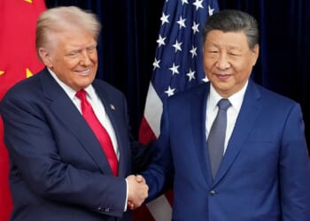 President Donald Trump speaks with China's Xi Jinping