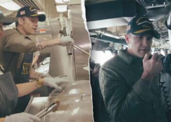 Pete Hegseth serves Thanksgiving meals to deployed Navy sailors