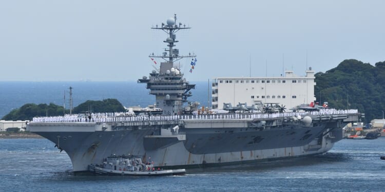 The USS George Washington in port.